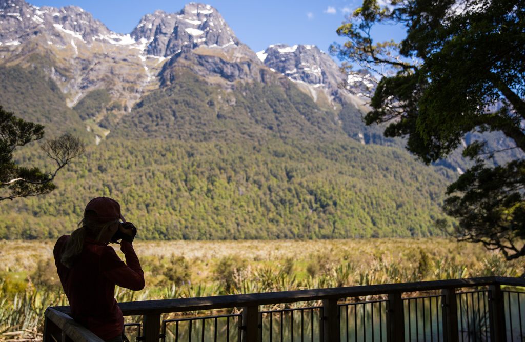 Taking photos of the Mirror Lake