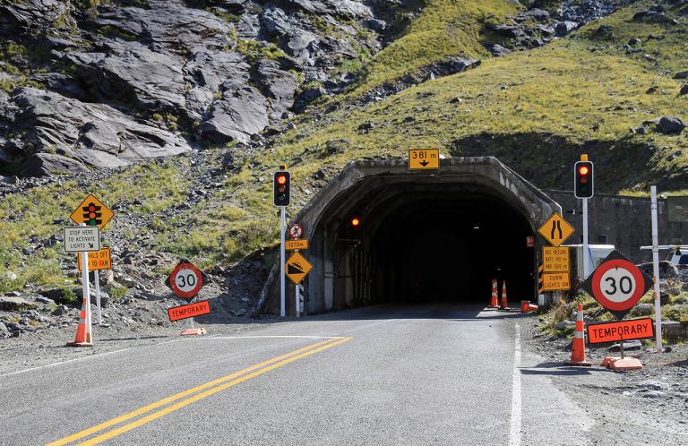Entrance to the Homer Tunnel in New Zealand's Fiordland National